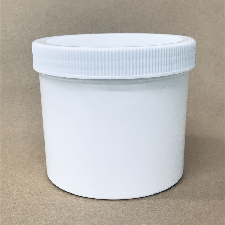 White Plastic 32 oz Jar with Screw on Lid